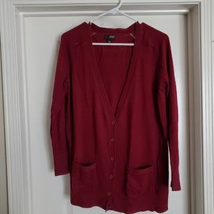 Basic Burgundy Cardigan